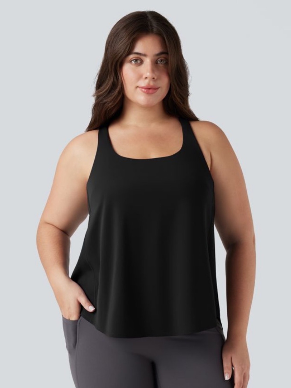 HALARA Black Scoop Neck Tank Top - Women's Activewear